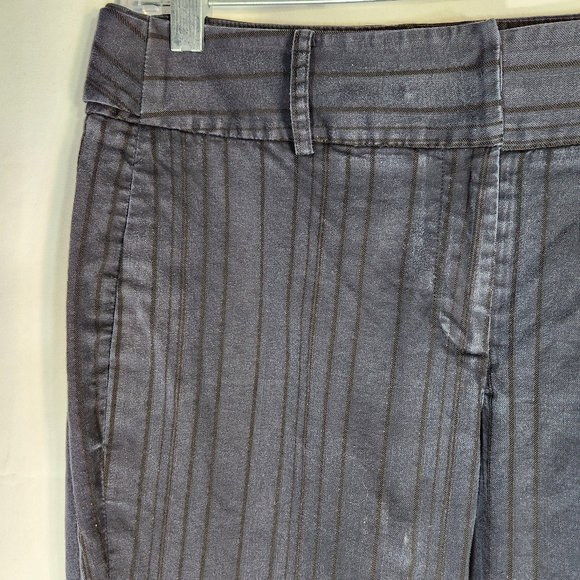 Company Ellen Tracy Navy w/ Sparkly Black Pin Stripes Cuffed Dress Pants Size 6 - Picture 1 of 9